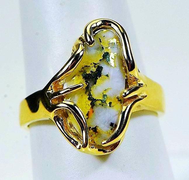 Gold Quartz Ring Ladies Orocal Rl1031 Genuine Hand Crafted Jewelry - 14K Yellow Casting