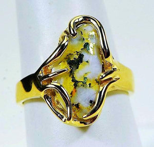 Gold Quartz Ring Ladies Orocal Rl1031 Genuine Hand Crafted Jewelry - 14K Yellow Casting