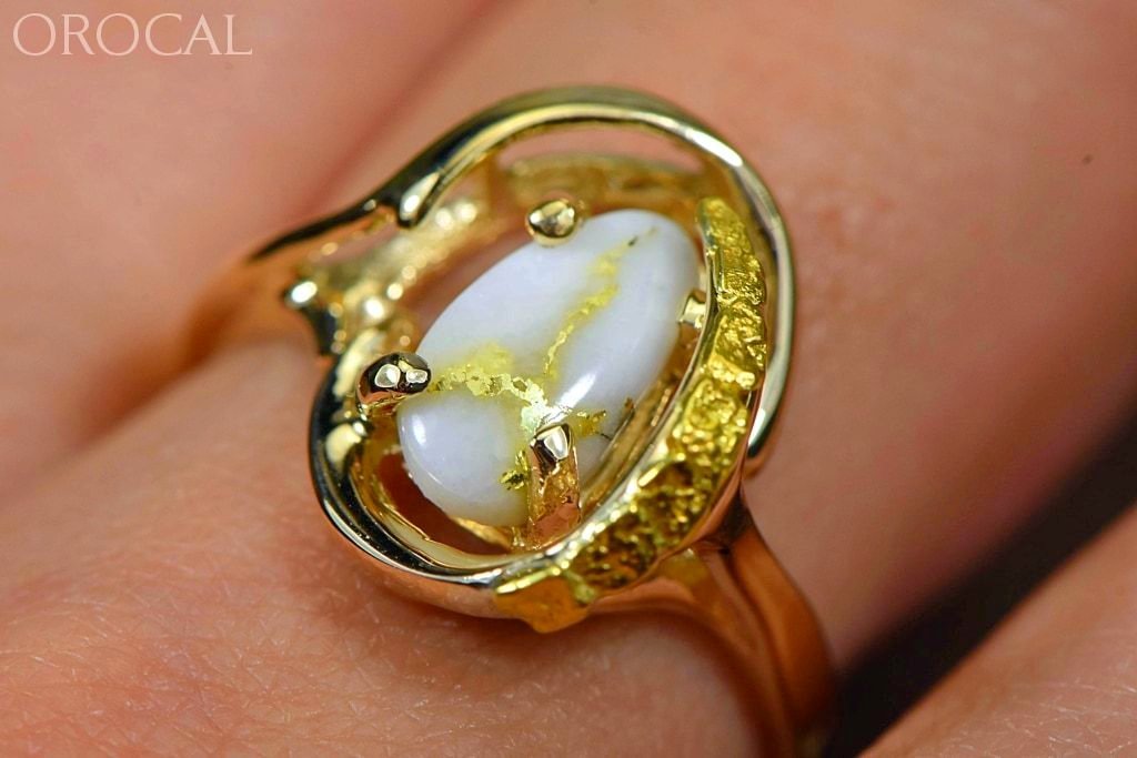 Gold Quartz Ring Orocal Rl1043Nq Genuine Hand Crafted Jewelry - 14K Casting