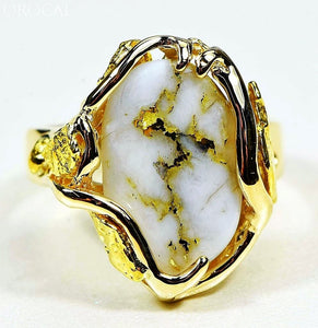 Gold Quartz Ring Orocal Rl232Lq Genuine Hand Crafted Jewelry - 14K Casting