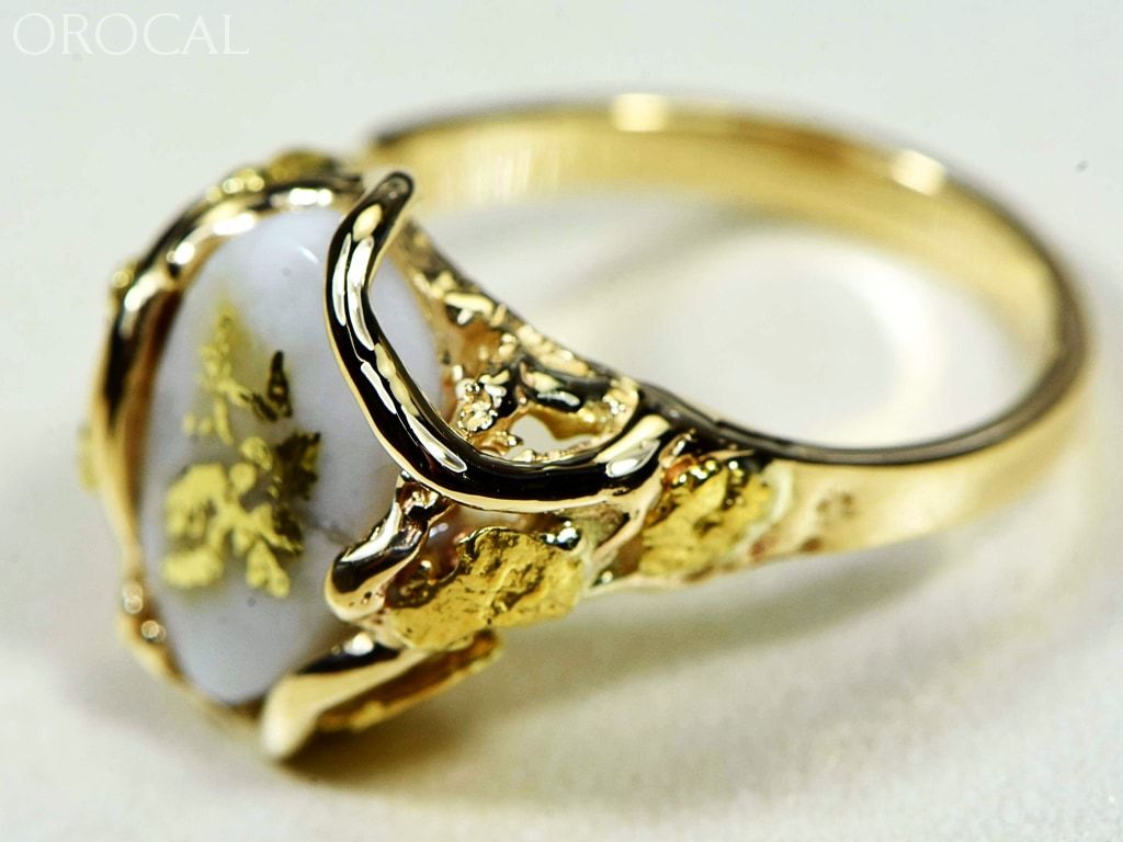 Gold Quartz Ring Orocal Rl232Q Genuine Hand Crafted Jewelry - 14K Casting