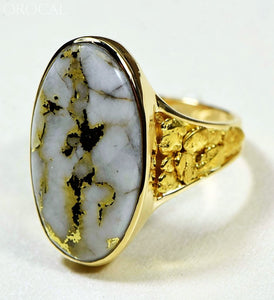 Gold Quartz Ring Orocal Rlea2Q Genuine Hand Crafted Jewelry - 14K Casting