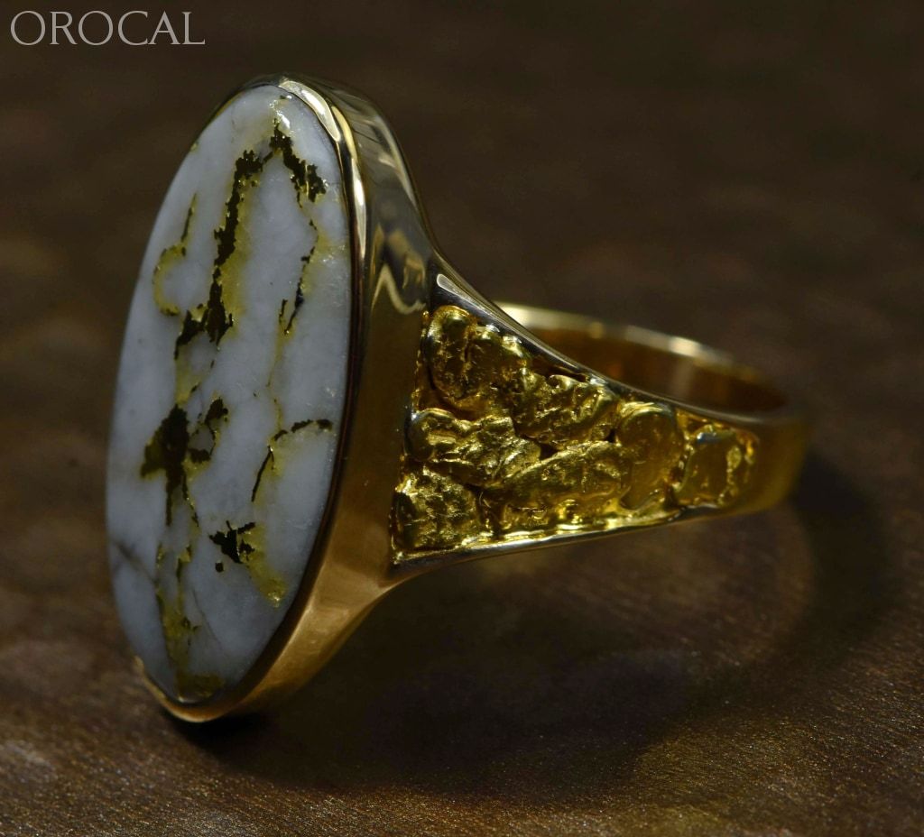 Gold Quartz Ring Orocal Rlea2Q Genuine Hand Crafted Jewelry - 14K Casting