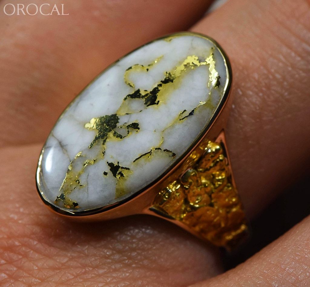 Gold Quartz Ring Orocal Rlea2Q Genuine Hand Crafted Jewelry - 14K Casting