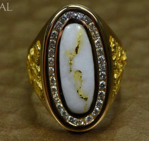 Gold Quartz Ring Orocal Rll923D60Q Genuine Hand Crafted Jewelry - 14K Casting