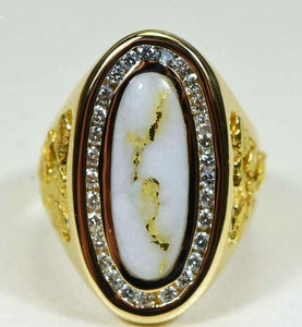 Gold Quartz Ring Orocal Rll923D60Q Genuine Hand Crafted Jewelry - 14K Casting