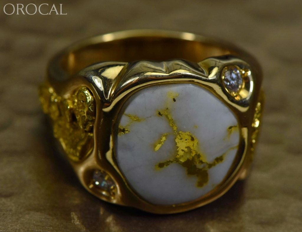 Gold Quartz Ring Orocal Rm518D20Q Genuine Hand Crafted Jewelry - 14K Casting