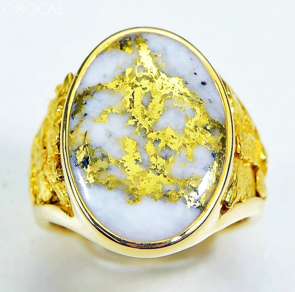 Gold Quartz Ring Orocal Rm627Q Genuine Hand Crafted Jewelry - 14K Casting