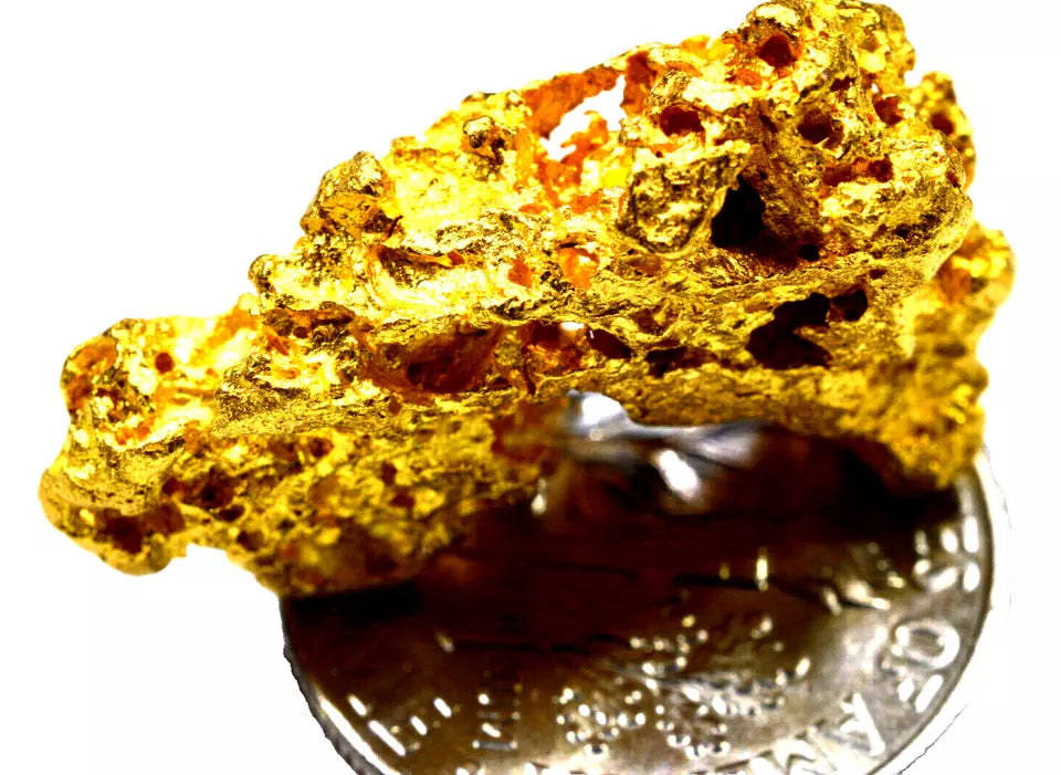 9.093 GRAMS AUSTRALIAN NATURAL PURE GOLD NUGGET GENUINE HIGH PURITY (#AU300)