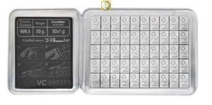 1 GRAM VALCAMBI .9995 FINE PLATINUM BULLION BAR FROM NEW SHEET OF 50 - Liquidbullion