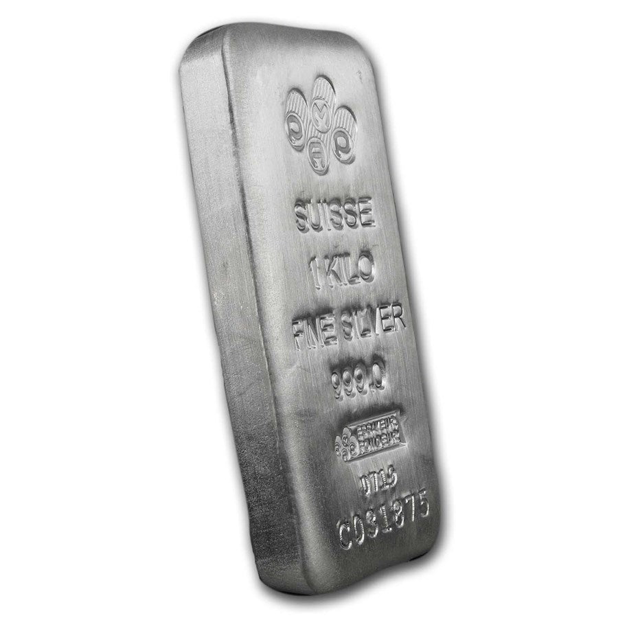 1 KILO .999 FINE SILVER PAMP SUISSE BAR CAST IGNOT (32.15 Troy Oz) BU