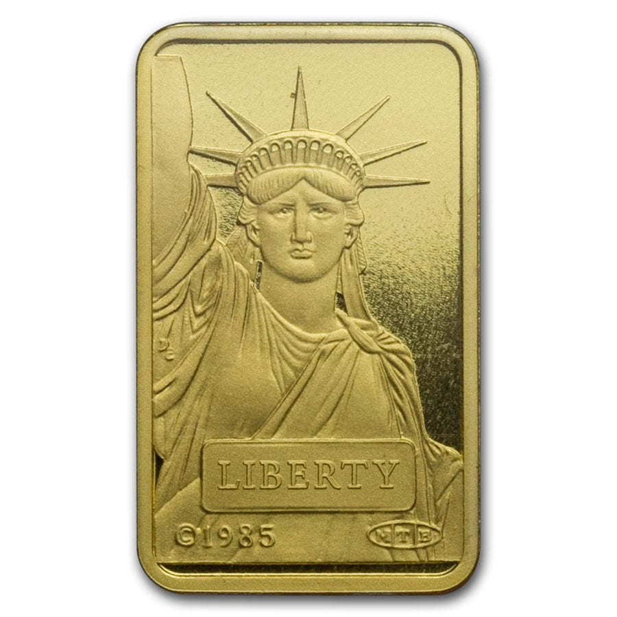 10 GRAM CREDIT SUISSE STATUE OF LIBERTY .9999 FINE GOLD BAR NEW WITH ASSAY