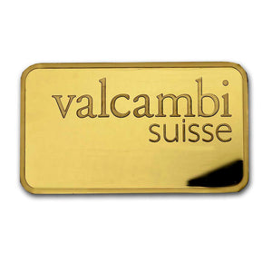 10 TROY OZ VALCAMBI SUISSE .9999 FINE GOLD BAR IN ASSAY