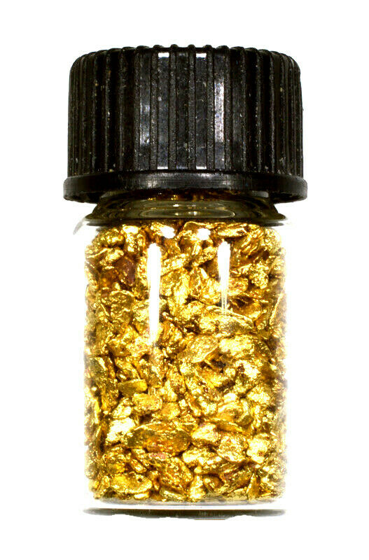 10.000 GRAMS ALASKAN YUKON BC NATURAL PURE GOLD NUGGETS #16 MESH WITH BOTTLE (#B160) - Liquidbullion