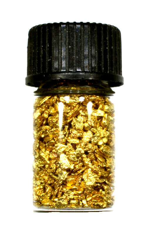 10.000 GRAMS ALASKAN YUKON BC NATURAL PURE GOLD NUGGETS #16 MESH WITH BOTTLE (#B160) - Liquidbullion