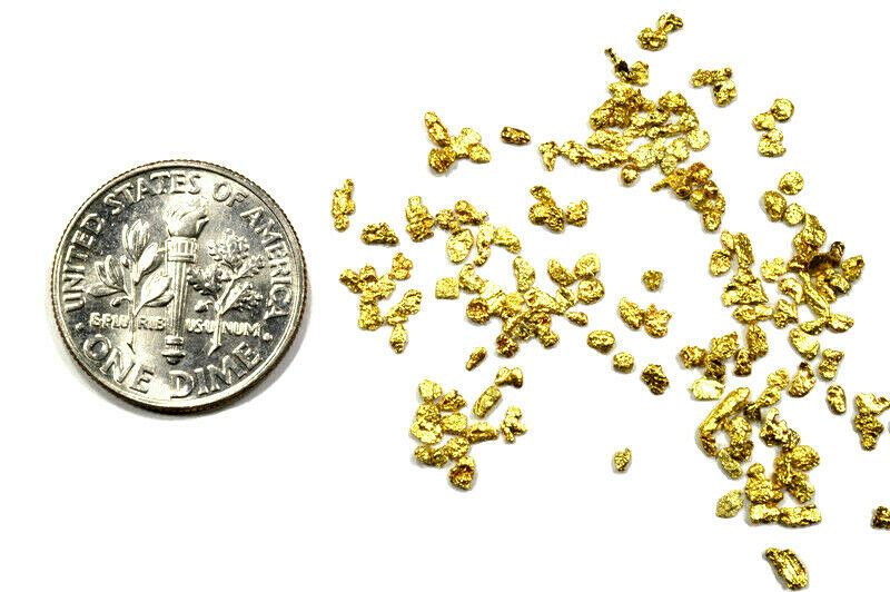 1.000 GRAMS ALASKAN YUKON BC NATURAL PURE GOLD NUGGETS #16 MESH WITH BOTTLE (#B160) - Liquidbullion