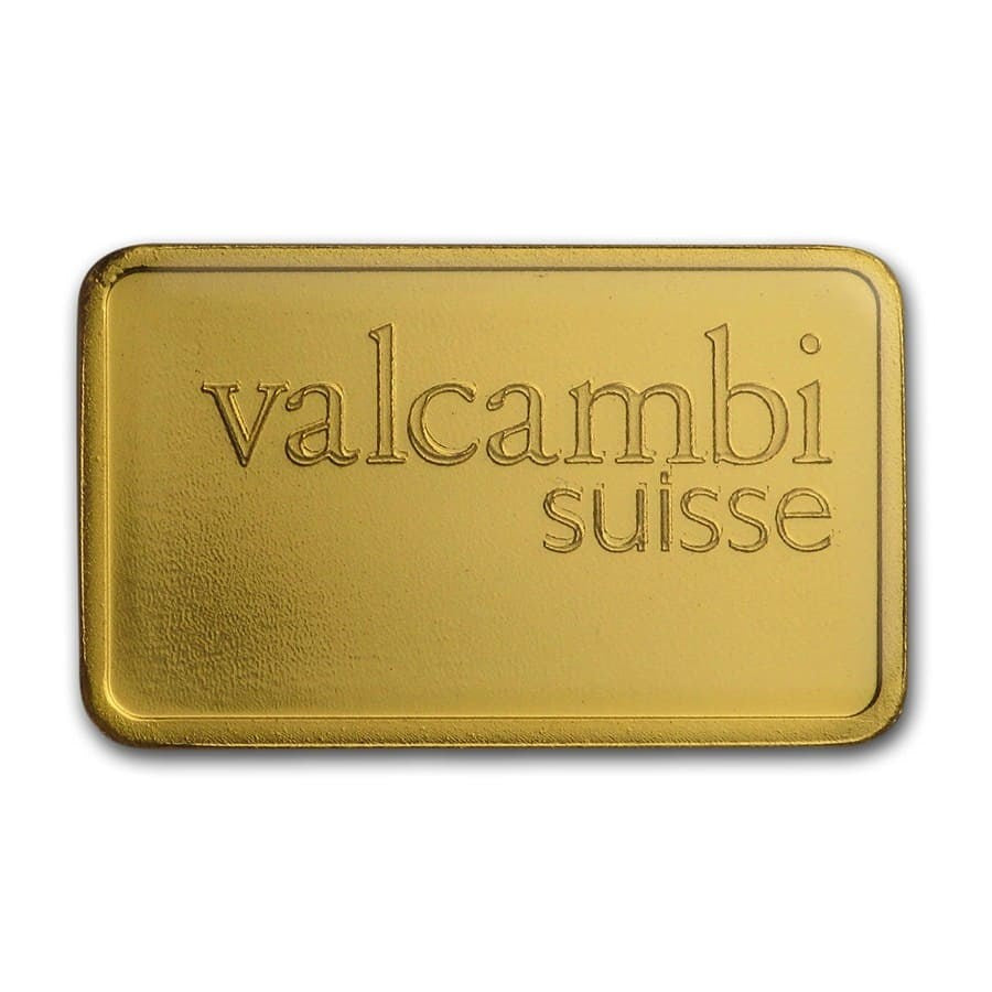 2.5 GRAM VALCAMBI SUISSE .9999 GOLD BAR NEW WITH ASSAY