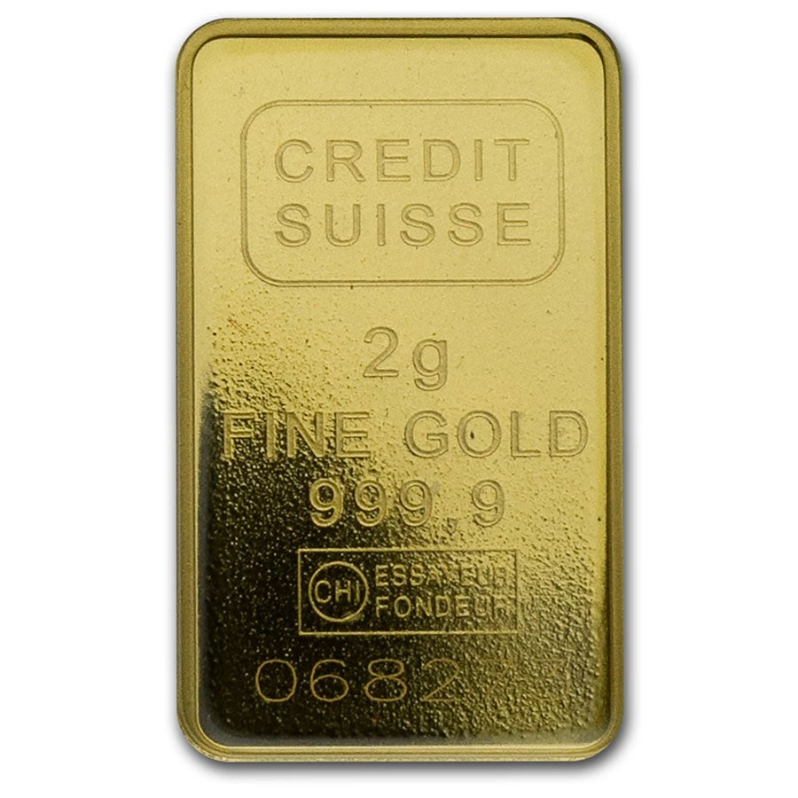 2 GRAM CREDIT SUISSE STATUE OF LIBERTY .9999 FINE GOLD BAR NEW