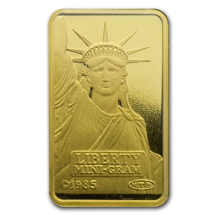 2 GRAM CREDIT SUISSE STATUE OF LIBERTY .9999 FINE GOLD BAR NEW WITH ASSAY