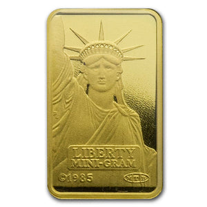 2 GRAM CREDIT SUISSE STATUE OF LIBERTY .9999 FINE GOLD BAR NEW