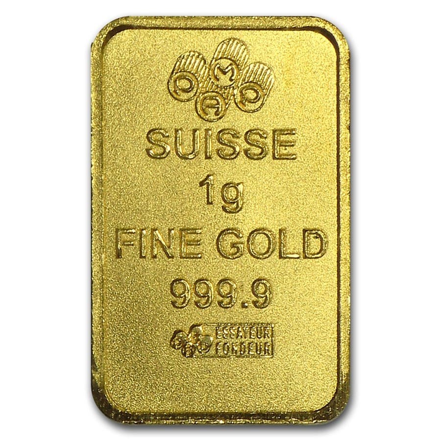 25 X 1 GRAM PAMP SUISSE .9999 FINE MULTIGRAM GOLD BARS IN ASSAY CARD
