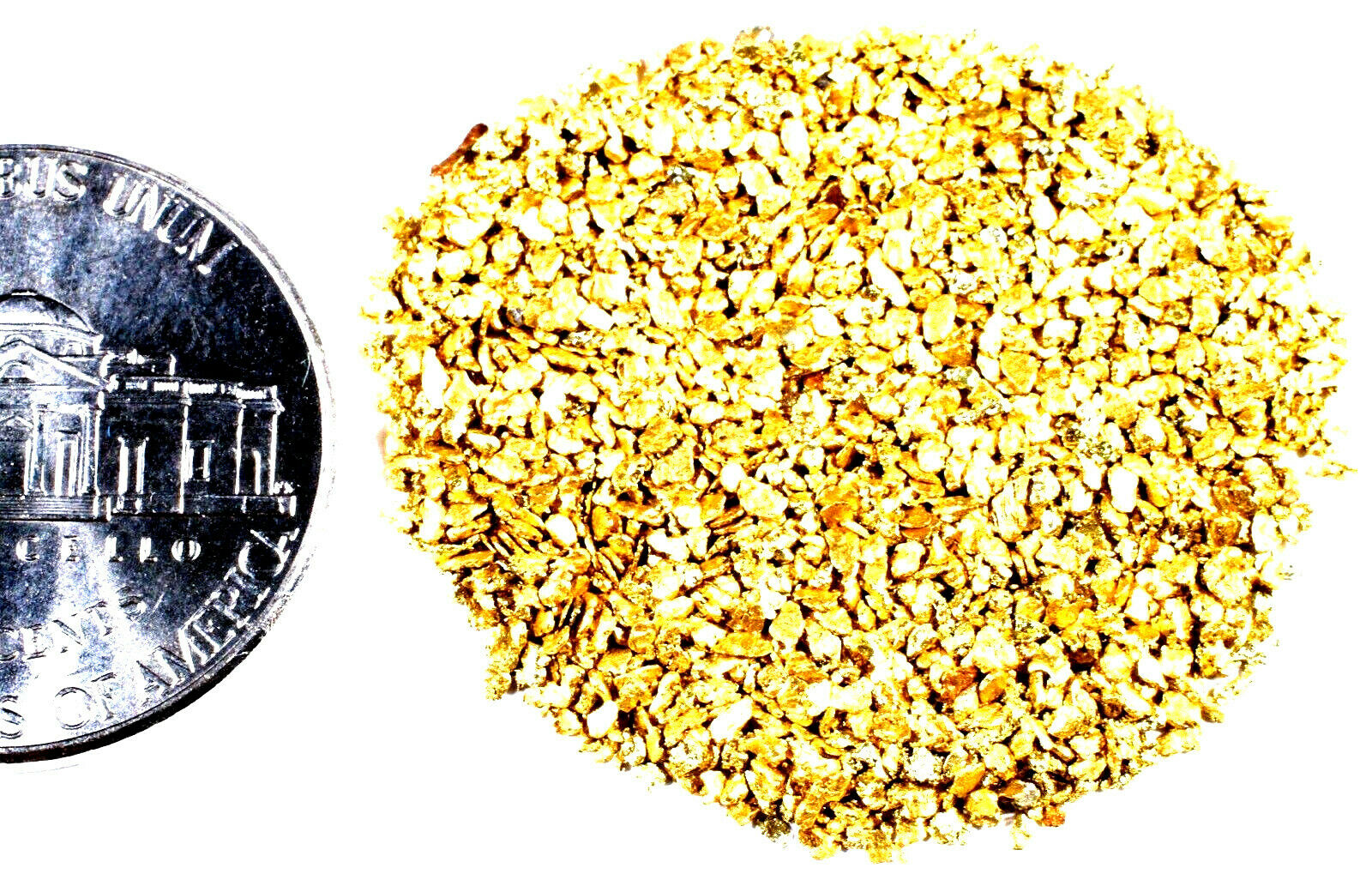 0.125 GRAMS ALASKAN YUKON BC NATURAL PURE GOLD NUGGETS #30 MESH - Liquidbullion