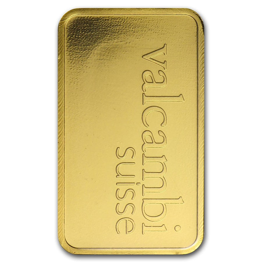 5 GRAM VALCAMBI SUISSE .9999 GOLD BAR NEW WITH ASSAY