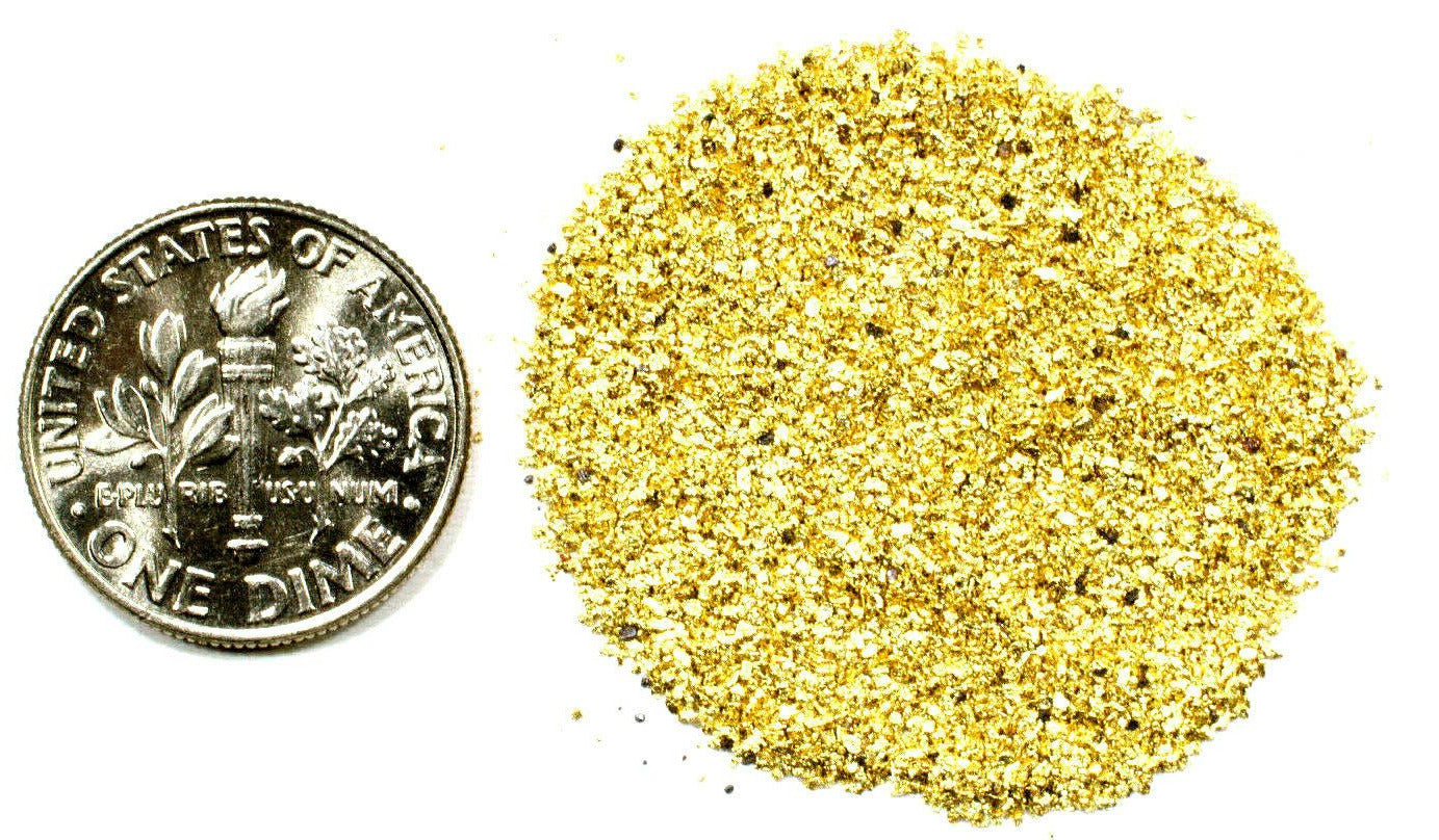 10.000 GRAMS ALASKAN YUKON BC NATURAL PURE GOLD NUGGETS #50 MESH WITH BOTTLE (#B500) - Liquidbullion