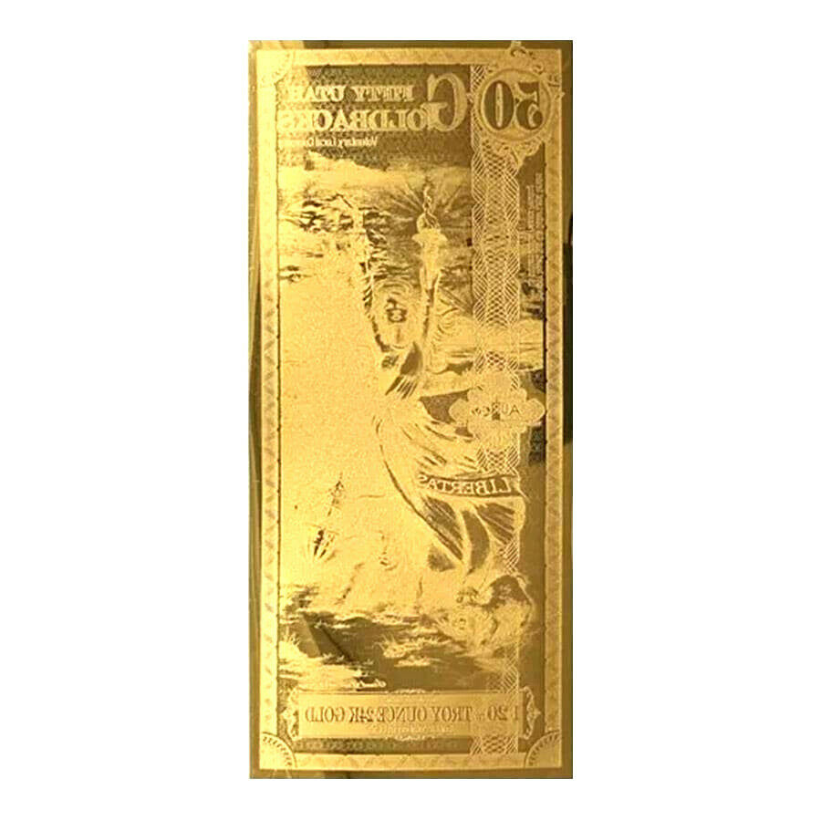 UTAH GOLDBACK FULL SET 1,5,10,25,50 AURUM 24KT GOLD FOIL NOTE BU .999 FINE GOLD