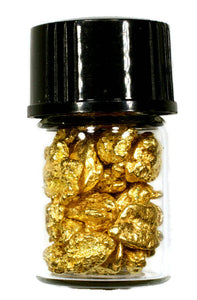 (5) 2 ML GLASS BOTTLE WITH SCREW CAP FOR YOUR ALASKAN YUKON NATURAL GOLD NUGGETS(#B100) - Liquidbullion