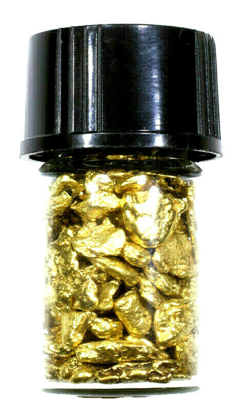 2.000 GRAMS ALASKAN YUKON BC NATURAL PURE GOLD NUGGETS #8 MESH WITH BOTTLE (#B800) - Liquidbullion