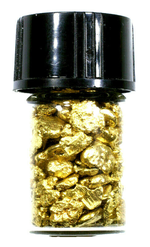 2.000 GRAMS ALASKAN YUKON BC NATURAL PURE GOLD NUGGETS #8 MESH WITH BOTTLE (#B800) - Liquidbullion