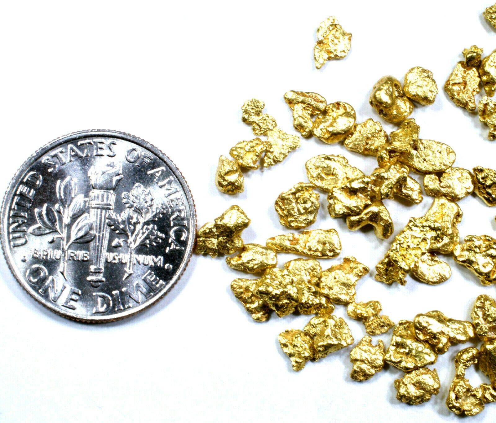 5.000 GRAMS ALASKAN YUKON BC NATURAL PURE GOLD NUGGETS #8 MESH - Liquidbullion