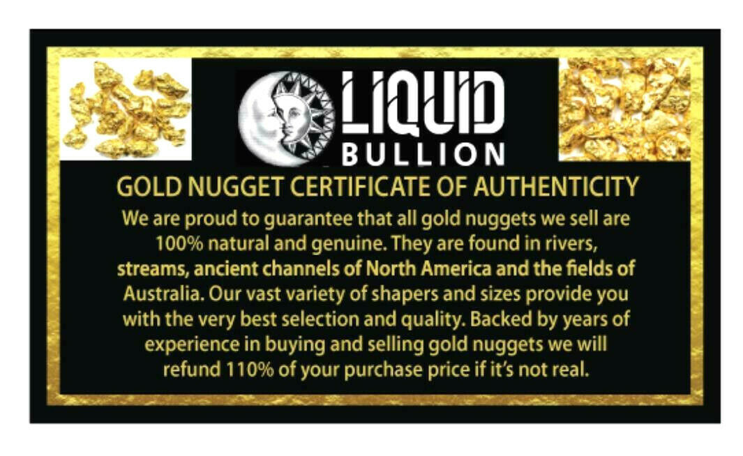 3.000 GRAMS ALASKAN YUKON BC NATURAL PURE GOLD NUGGETS #6 MESH WITH BOTTLE (#B600) - Liquidbullion