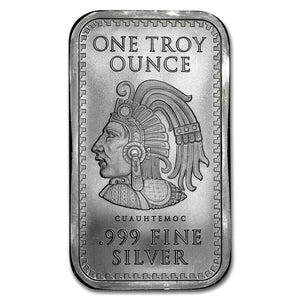 1 TROY OZ .999 SILVER AZTEC CALENDER BAR BU + 50 PIECE ALASKAN PURE GOLD NUGGETS