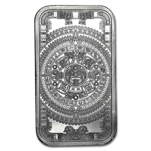 5 TROY OZ .999 SILVER AZTEC CALENDER BAR BU + 10 PIECE ALASKAN PURE GOLD NUGGETS - Liquidbullion