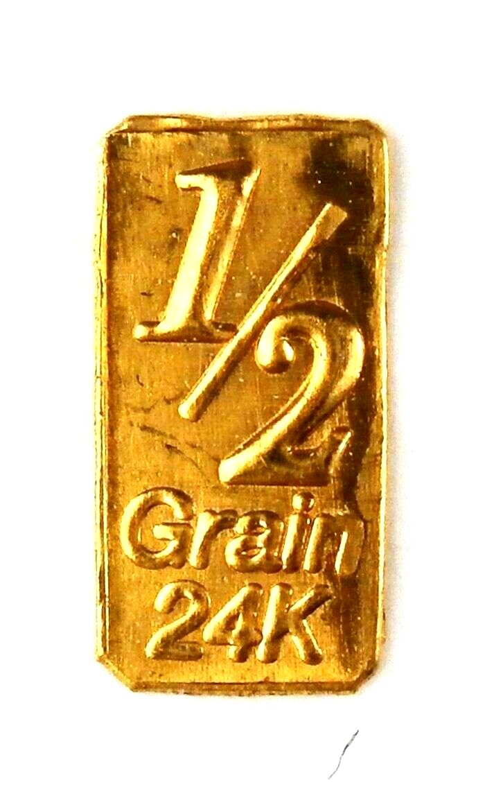 LOT 5 X 1/2 GRAIN .9999 FINE 24K GOLD BULLION BAR "BANK FAILURE"- IN COA CARD