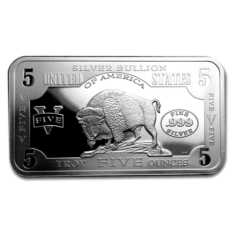 5 TROY OZ .999 SILVER 1901 $10 BISON BAR BU + 10 PIECE ALASKAN PURE GOLD NUGGETS - Liquidbullion