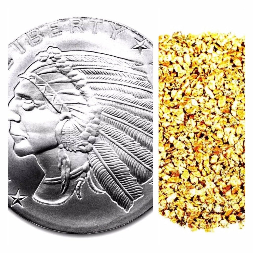 1 TROY OZ .999 SILVER GSM INCUSE INDIAN BU + 50 PIECE ALASKAN PURE GOLD NUGGETS - Liquidbullion