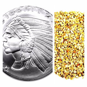 1 TROY OZ .999 SILVER INCUSE INDIAN BU + 10 PIECE ALASKAN PURE GOLD NUGGETS - Liquidbullion