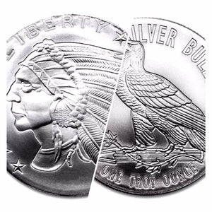 1 TROY OZ .999 SILVER INCUSE INDIAN BU + 10 PIECE ALASKAN PURE GOLD NUGGETS - Liquidbullion