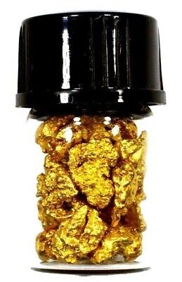 1.550 GRAMS AUSTRALIAN NATURAL PURE GOLD NUGGETS #6 MESH WITH BOTTLE (#AUB600)