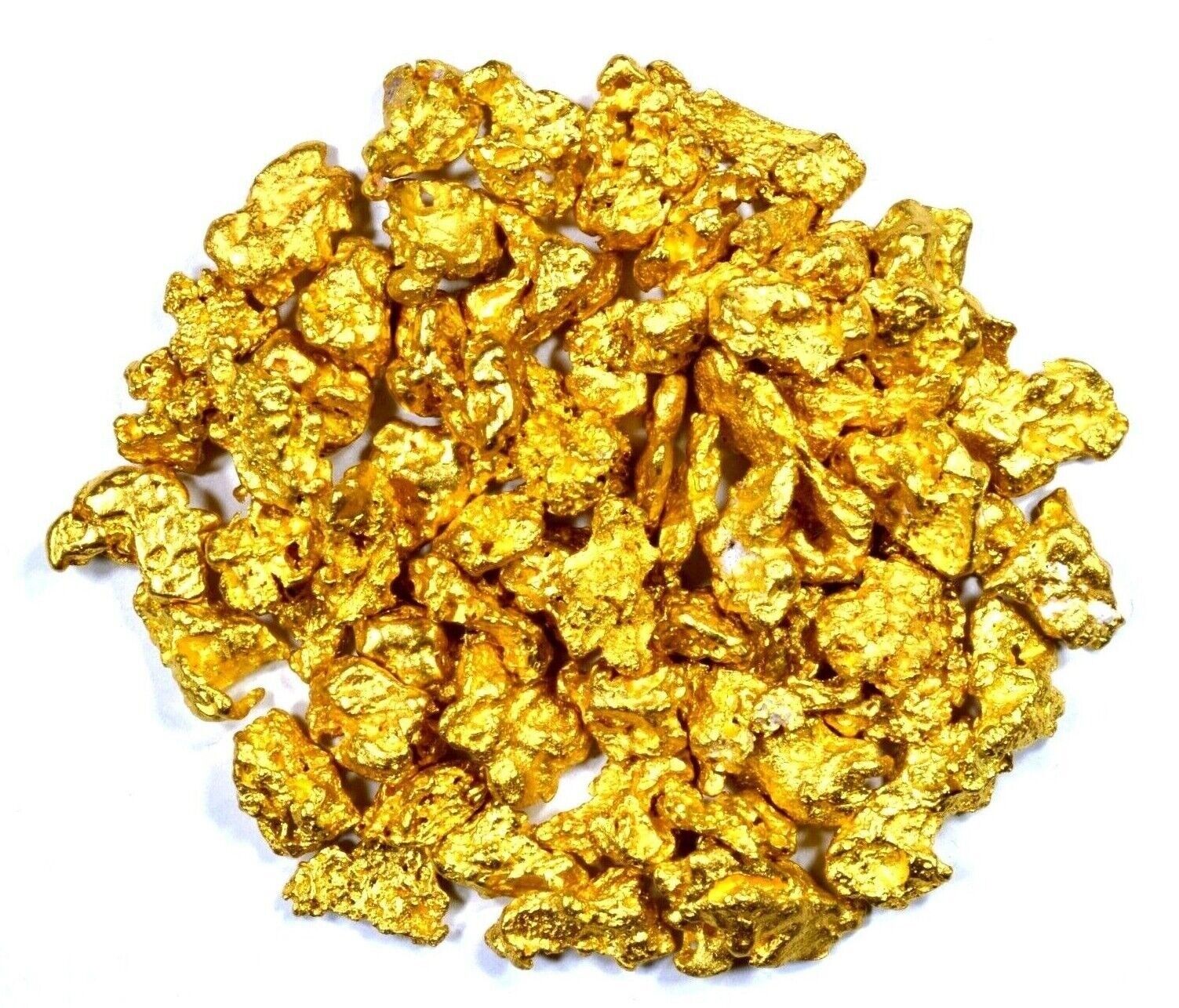 5.000 GRAMS AUSTRALIAN NATURAL PURE GOLD NUGGETS #6 MESH WITH BOTTLE (#AUB600)