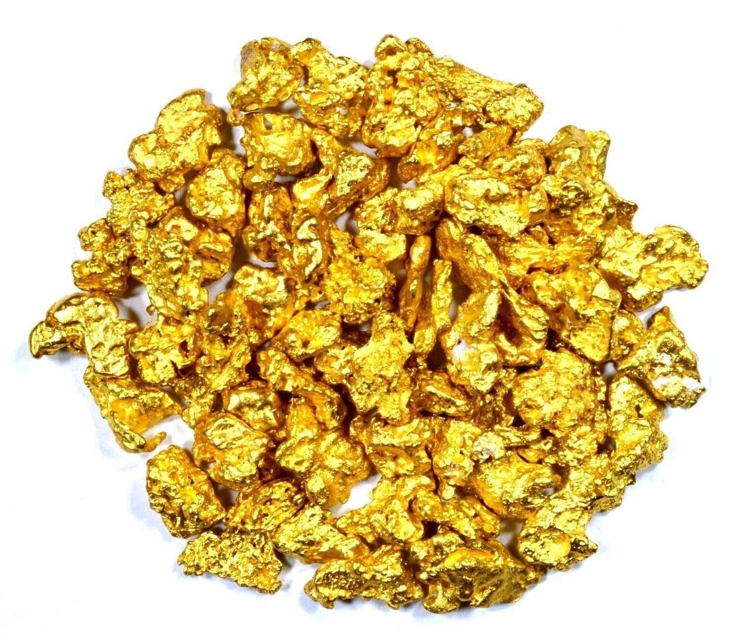 10.000 GRAMS AUSTRALIAN NATURAL PURE GOLD NUGGETS #6 MESH WITH BOTTLE (#AUB600)