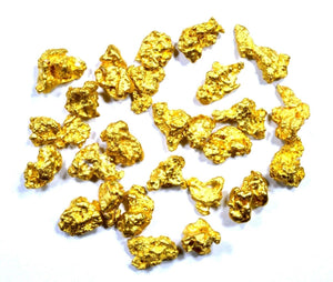 5.000 GRAMS AUSTRALIAN NATURAL PURE GOLD NUGGETS #6 MESH WITH BOTTLE (#AUB600)