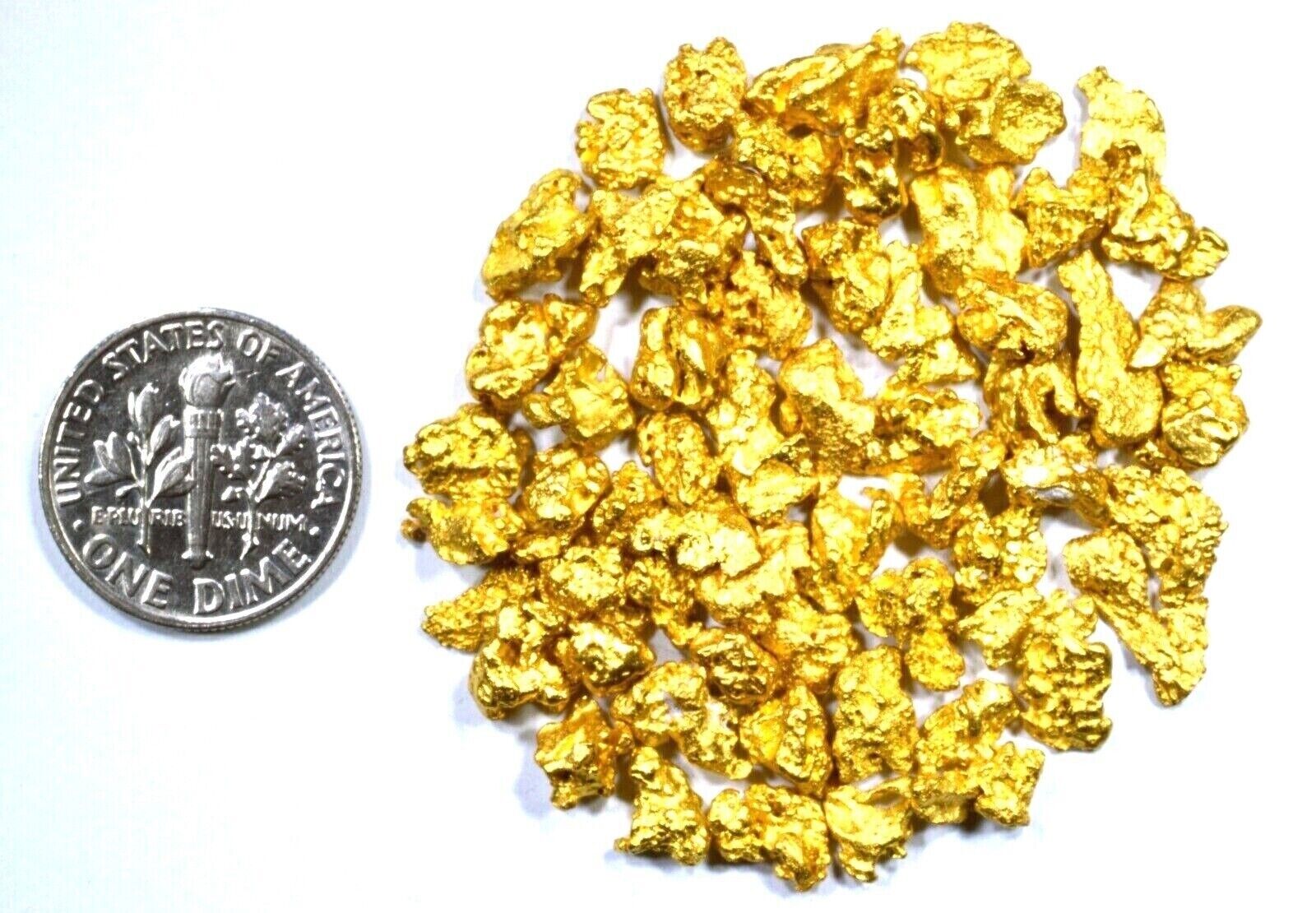 1.550 GRAMS AUSTRALIAN NATURAL PURE GOLD NUGGETS #6 MESH WITH BOTTLE (#AUB600)