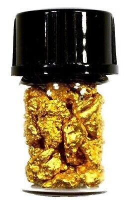 5.000 GRAMS AUSTRALIAN NATURAL PURE GOLD NUGGETS #6 MESH WITH BOTTLE (#AUB600)