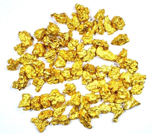 10.000 GRAMS AUSTRALIAN NATURAL PURE GOLD NUGGETS #6 MESH WITH BOTTLE (#AUB600)