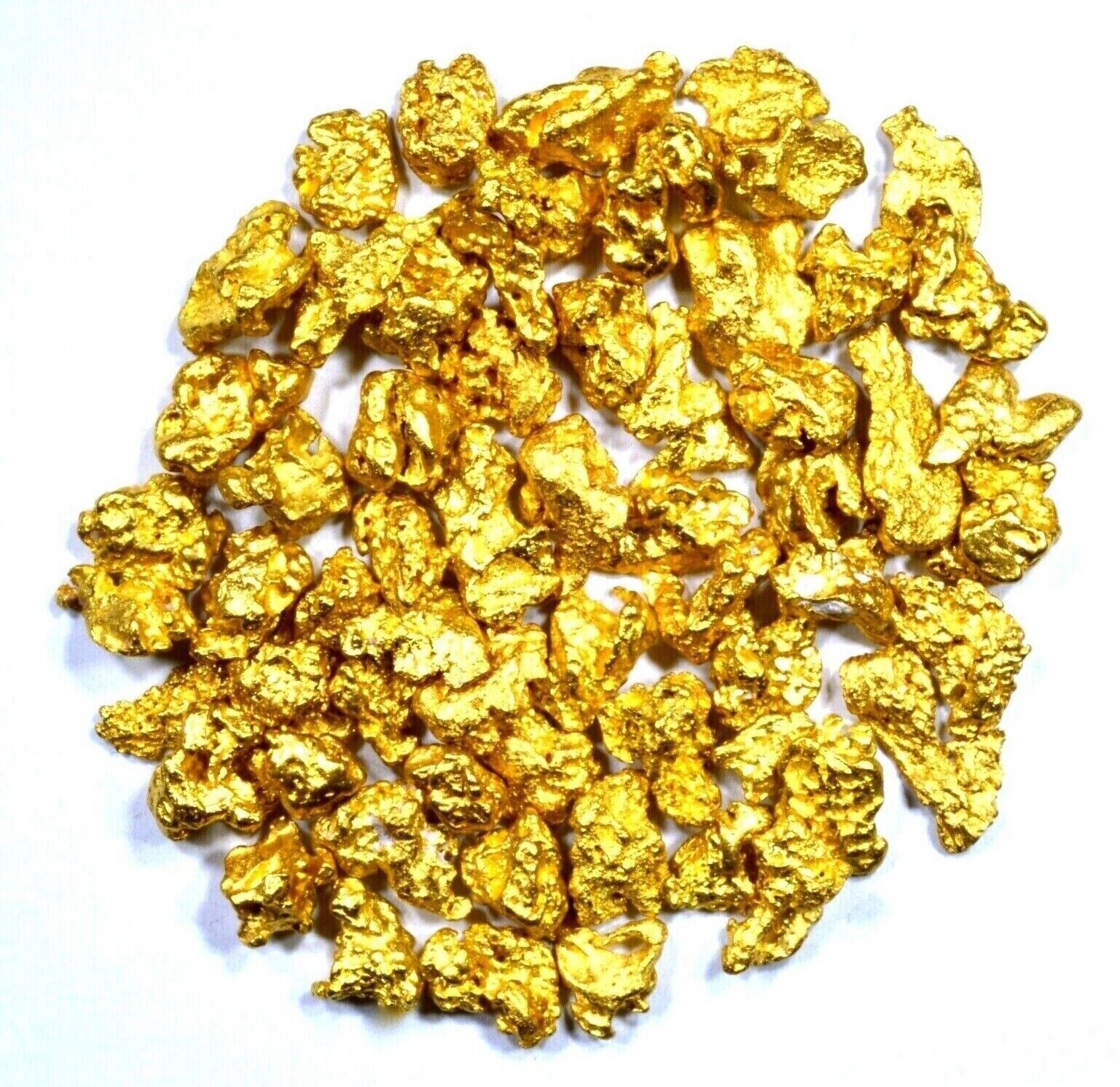 5.000 GRAMS AUSTRALIAN NATURAL PURE GOLD NUGGETS #6 MESH WITH BOTTLE (#AUB600)