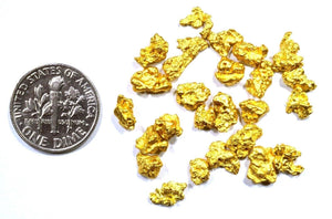 5.000 GRAMS AUSTRALIAN NATURAL PURE GOLD NUGGETS #6 MESH WITH BOTTLE (#AUB600)